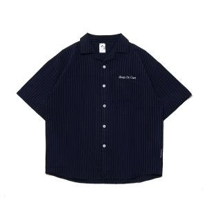Oversized Shirt Graf Stripes Navy